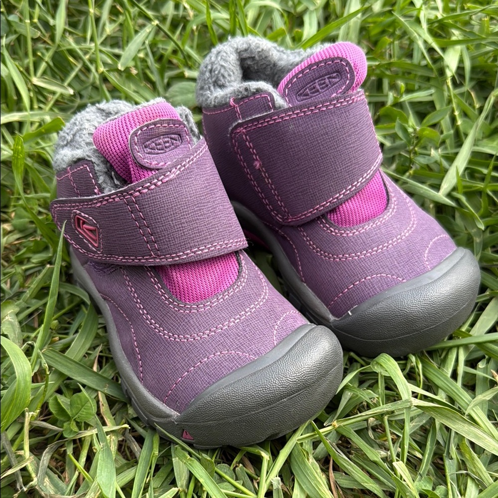 Keen Purple and Pink Boots with Velcro Closure